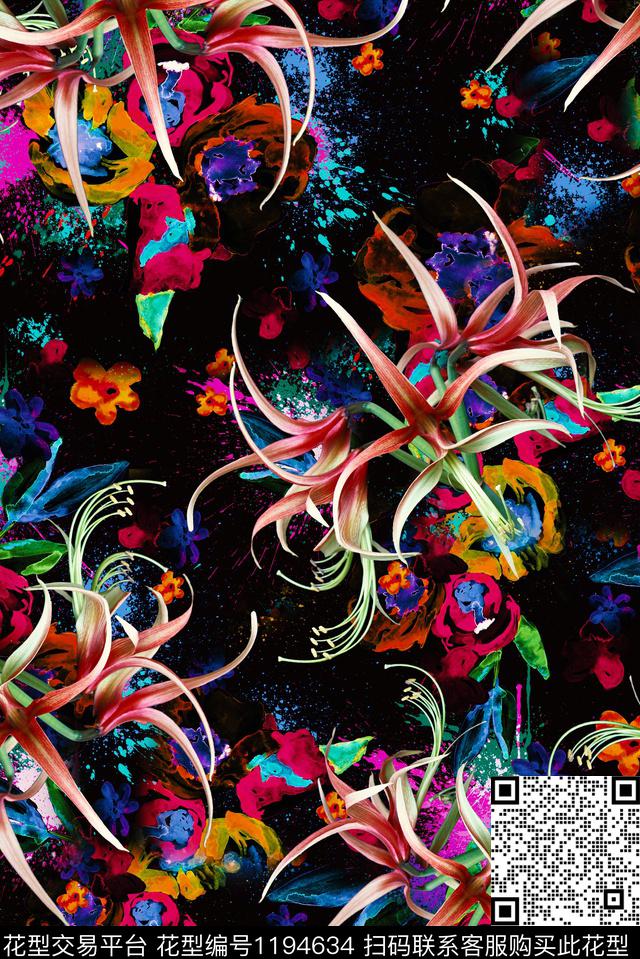 数码华亿平台花卉清爽数码印花华亿平台下载（图片编号: 1194634） - 瓦栏（Walan）
