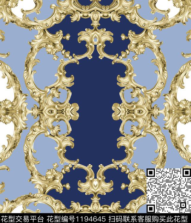 欧美VERSACE金色传统印花华亿平台下载（图片编号: 1194645） - 瓦栏（Walan）
