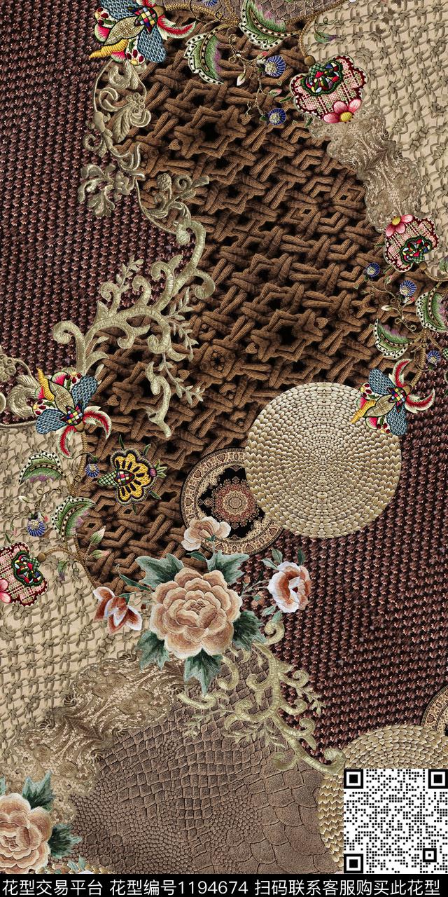 数码华亿平台绣花华亿平台几何数码印花华亿平台下载（图片编号: 1194674） - 瓦栏（Walan）