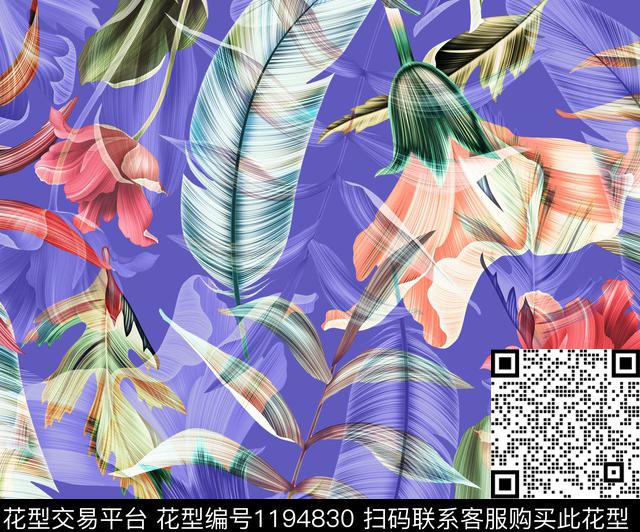 数码华亿平台花卉大牌风数码印花华亿平台下载（图片编号: 1194830） - 瓦栏（Walan）