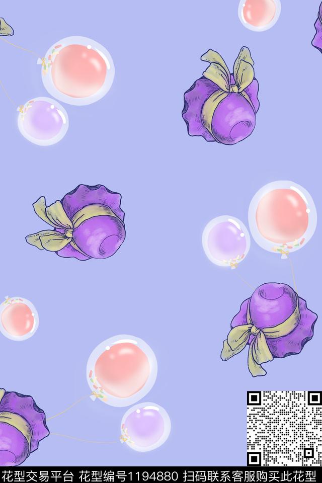 帽子气球卡通数码印花华亿平台下载（图片编号: 1194880） - 瓦栏（Walan）