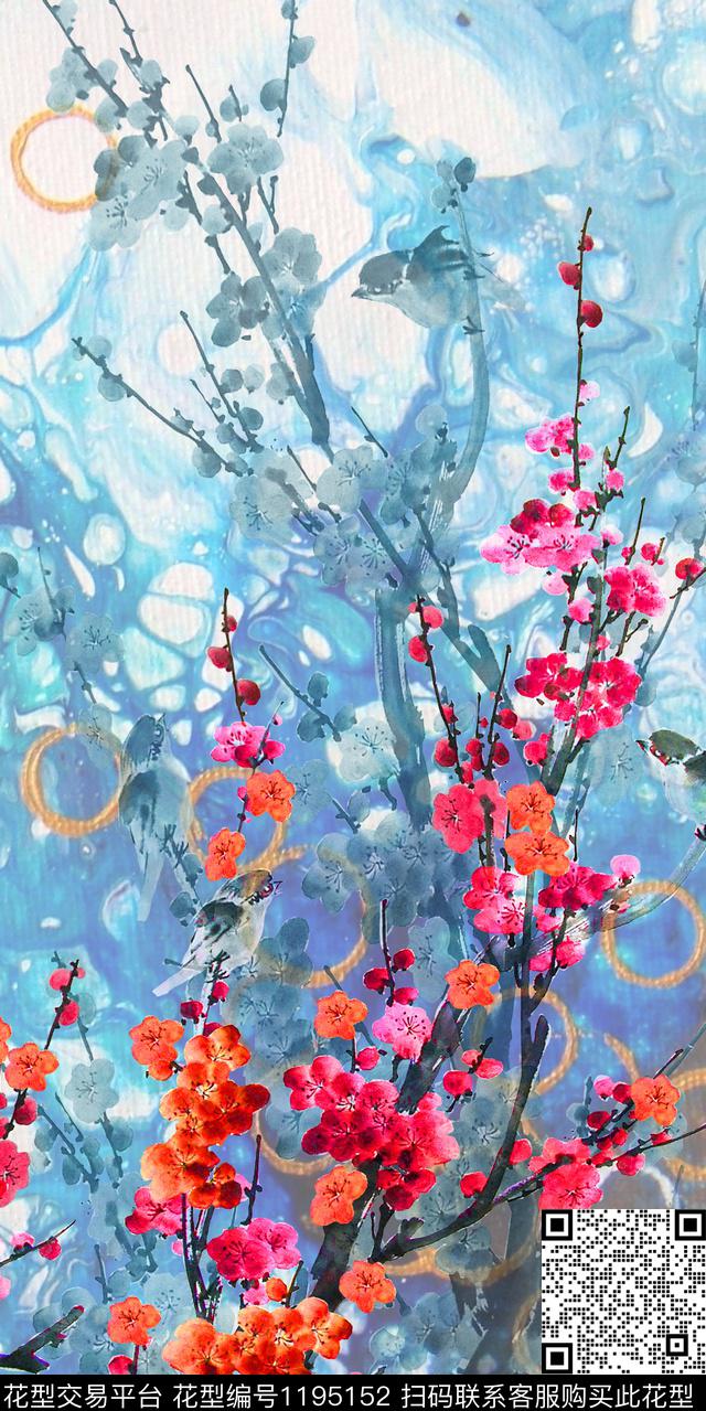 朦胧花卉洋阳---花卉丝绸真丝数码印花华亿平台下载（图片编号: 1195152） - 瓦栏（Walan）