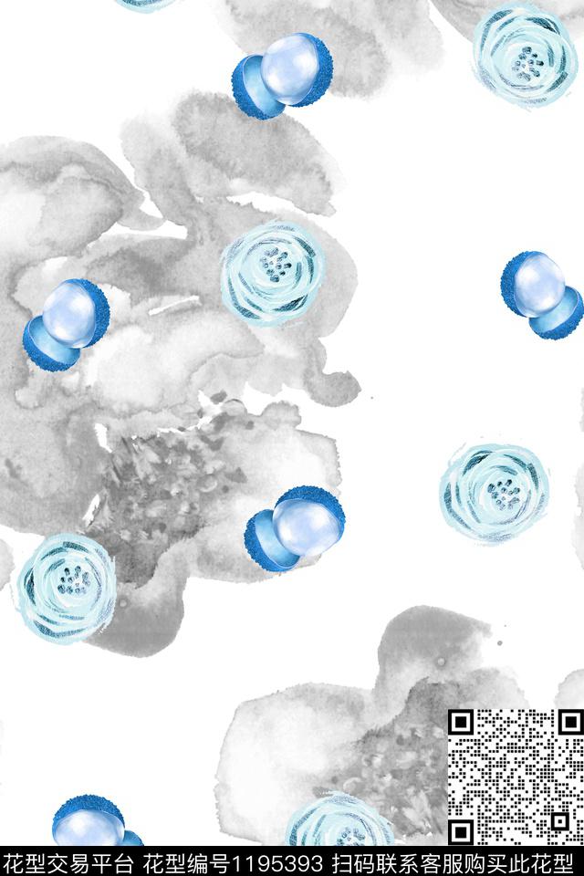 春夏华亿平台水彩花卉水果数码印花华亿平台下载（图片编号: 1195393） - 瓦栏（Walan）