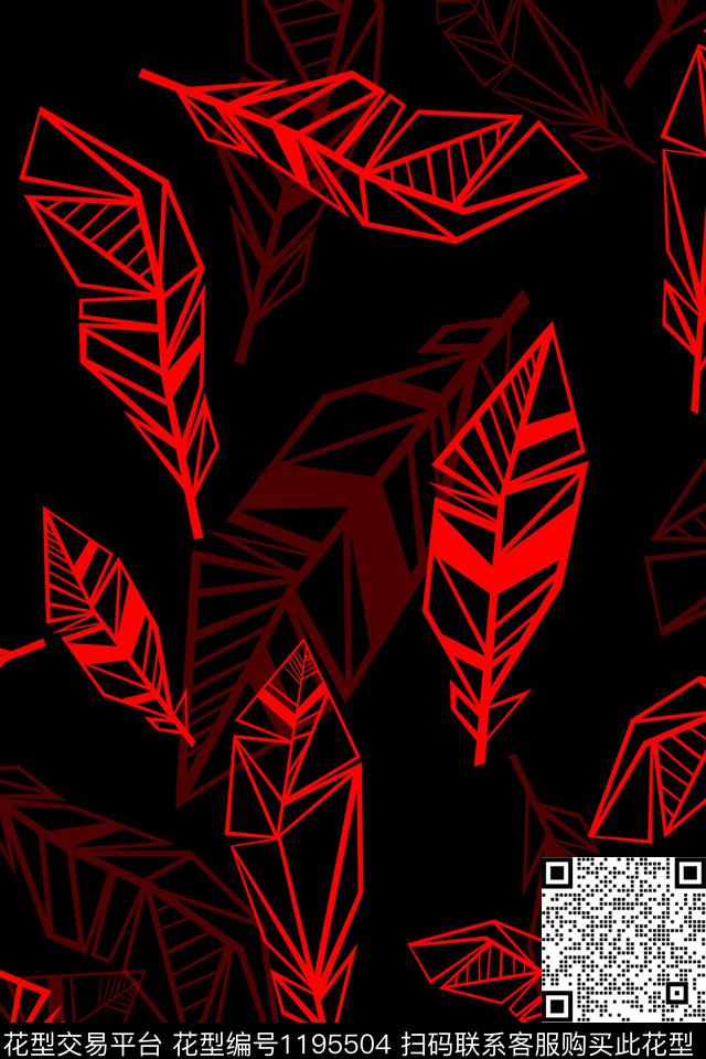 几何绿植树叶传统印花华亿平台下载（图片编号: 1195504） - 瓦栏（Walan）