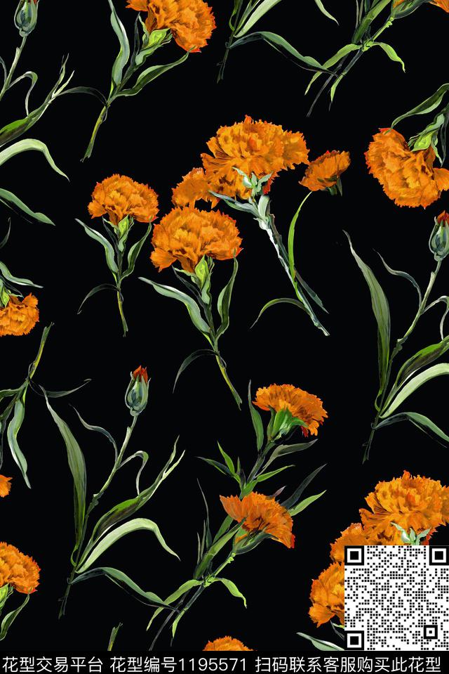 水彩花卉罂粟花欧美数码印花华亿平台下载（图片编号: 1195571） - 瓦栏（Walan）