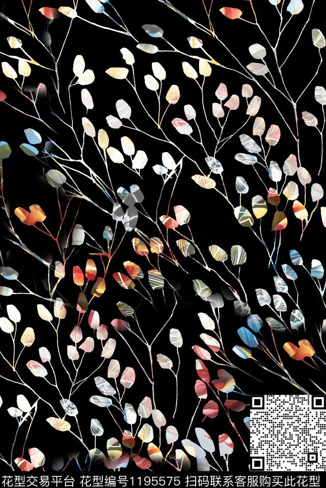 水彩花卉花瓣小碎花数码印花华亿平台下载（图片编号: 1195575） - 瓦栏（Walan）