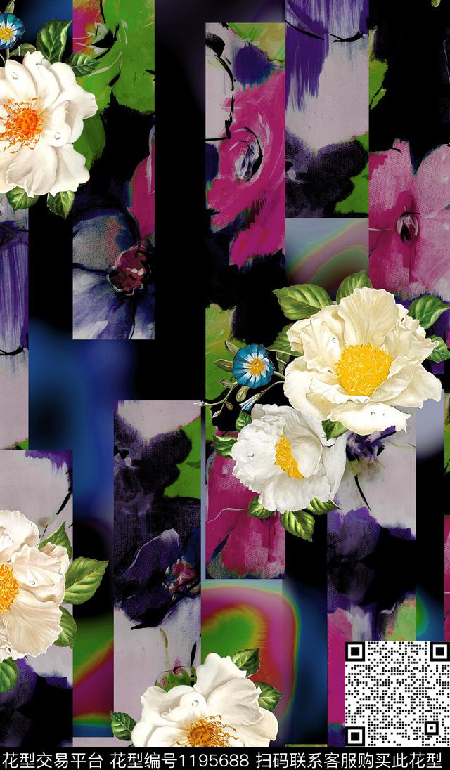 数码华亿平台女装花卉数码印花华亿平台下载（图片编号: 1195688） - 瓦栏（Walan）