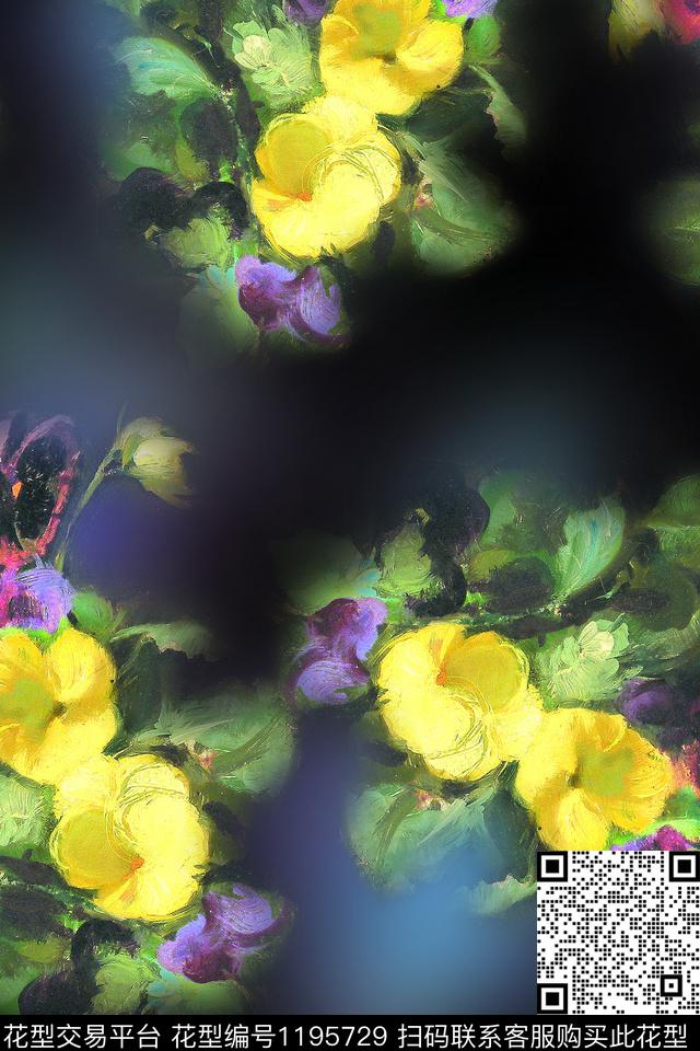 数码华亿平台女装花卉数码印花华亿平台下载（图片编号: 1195729） - 瓦栏（Walan）