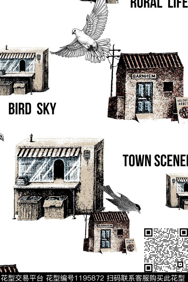 字母大牌风复古传统印花华亿平台下载（图片编号: 1195872） - 瓦栏（Walan）