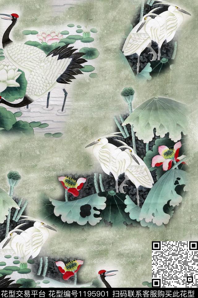 女装荷花荷花印花数码印花华亿平台下载（图片编号: 1195901） - 瓦栏（Walan）