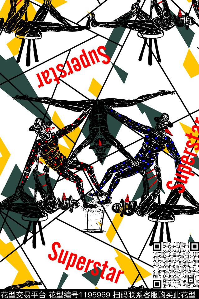 字母几何潮牌传统印花华亿平台下载（图片编号: 1195969） - 瓦栏（Walan）