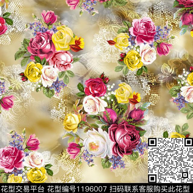 数码华亿平台花卉数码印花华亿平台下载（图片编号: 1196007） - 瓦栏（Walan）