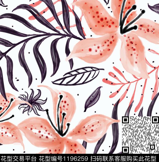 时尚文艺小清新数码印花华亿平台下载（图片编号: 1196259） - 瓦栏（Walan）