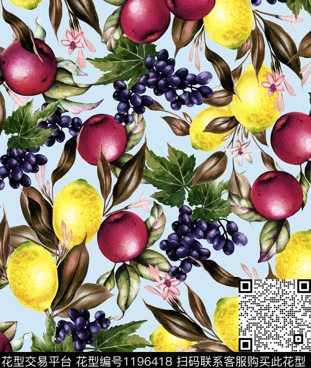休闲大牌风水果数码印花华亿平台下载（图片编号: 1196418） - 瓦栏（Walan）