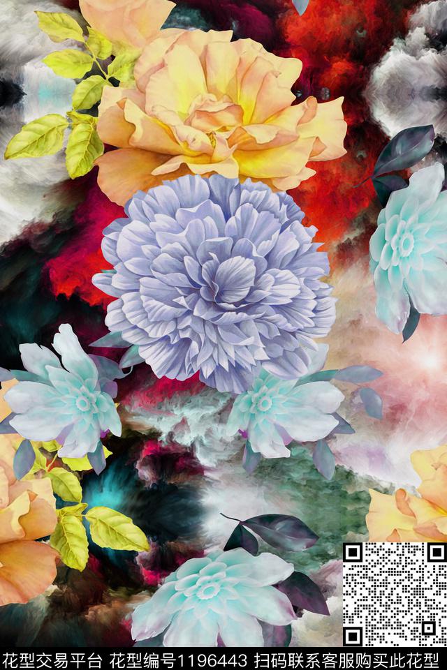 女装花卉印花数码印花华亿平台下载（图片编号: 1196443） - 瓦栏（Walan）