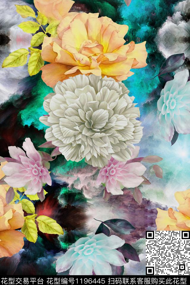 女装花卉印花数码印花华亿平台下载（图片编号: 1196445） - 瓦栏（Walan）