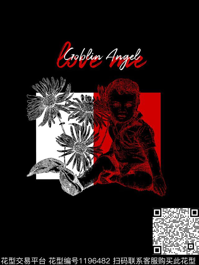 字母潮牌人物传统印花华亿平台下载（图片编号: 1196482） - 瓦栏（Walan）