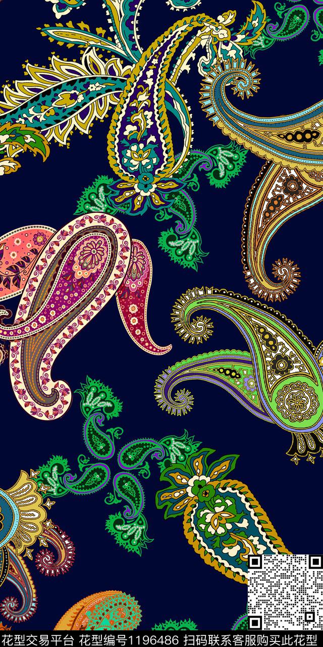 数码华亿平台大牌风佩斯利数码印花华亿平台下载（图片编号: 1196486） - 瓦栏（Walan）