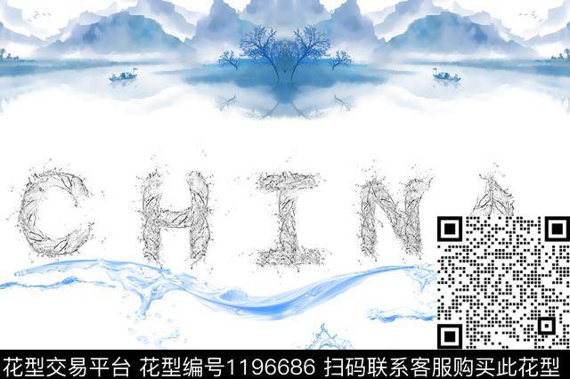 国画花卉中国风数码印花华亿平台下载（图片编号: 1196686） - 瓦栏（Walan）