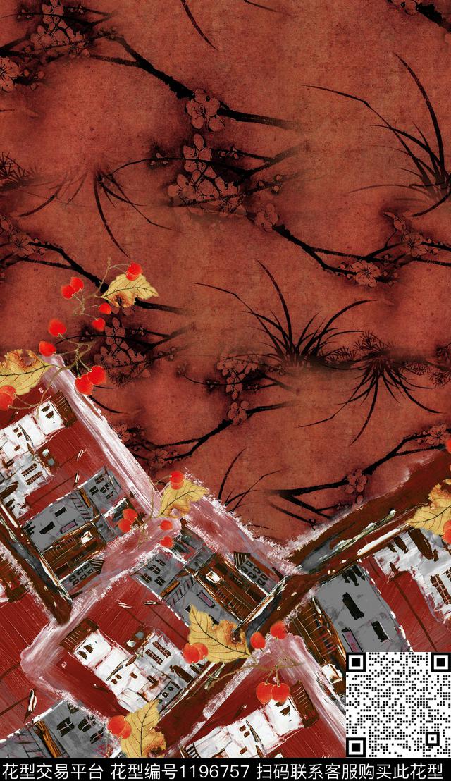 定位花中老年中国风数码印花华亿平台下载（图片编号: 1196757） - 瓦栏（Walan）