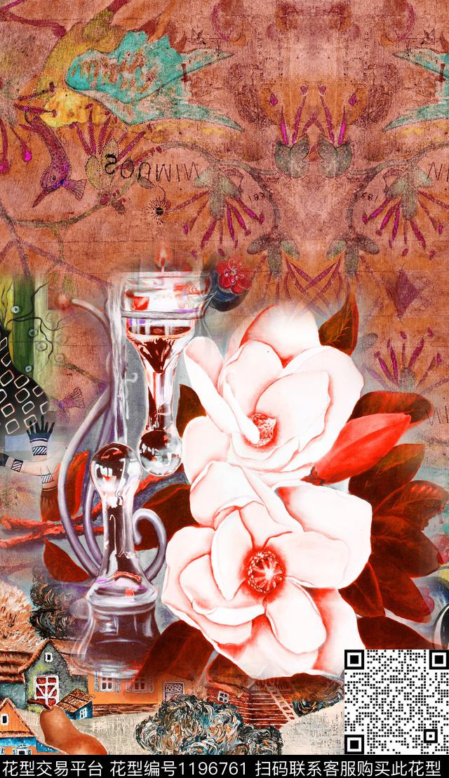 定位花油画华亿平台中老年数码印花华亿平台下载（图片编号: 1196761） - 瓦栏（Walan）