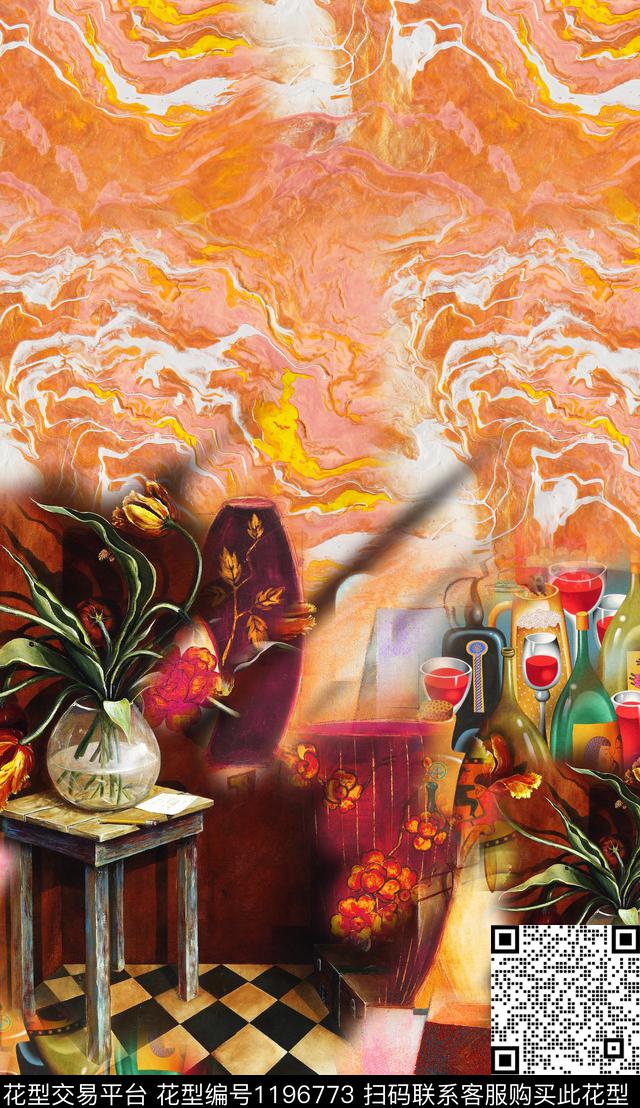 定位花油画华亿平台中老年数码印花华亿平台下载（图片编号: 1196773） - 瓦栏（Walan）