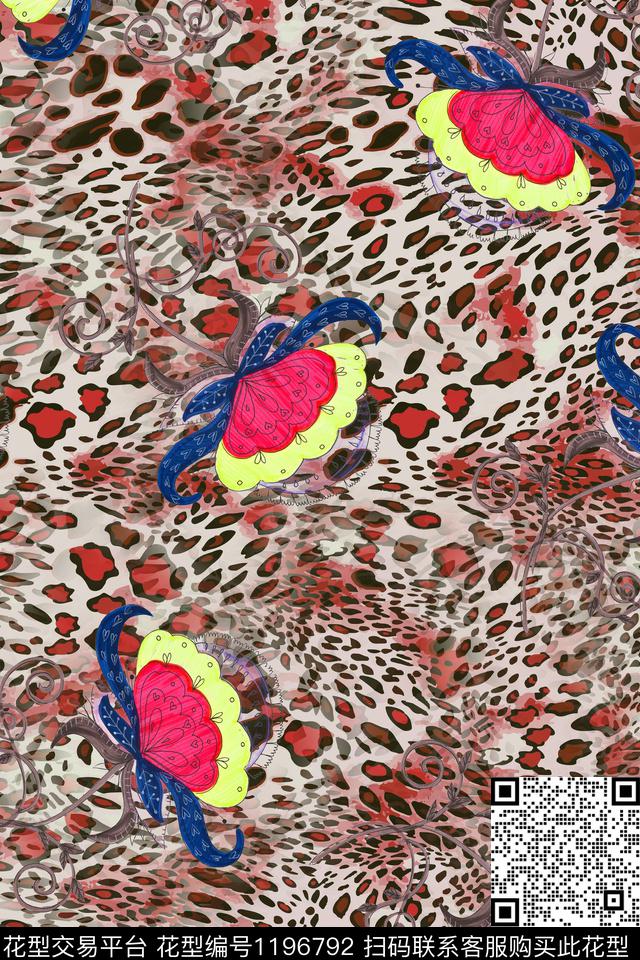 女装花卉满版散花数码印花华亿平台下载（图片编号: 1196792） - 瓦栏（Walan）