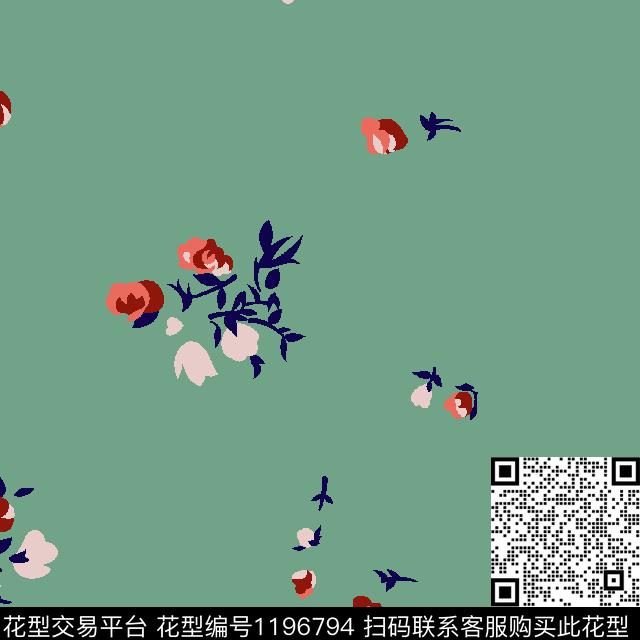 男装花卉小碎花传统印花华亿平台下载（图片编号: 1196794） - 瓦栏（Walan）