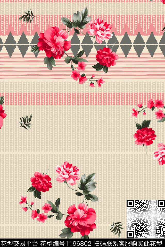 女装花卉满版散花数码印花华亿平台下载（图片编号: 1196802） - 瓦栏（Walan）
