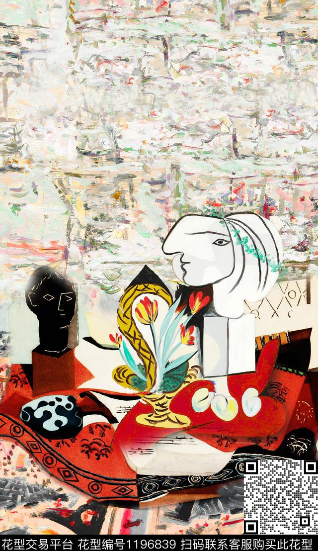 抽象肌理定位花数码印花华亿平台下载（图片编号: 1196839） - 瓦栏（Walan）