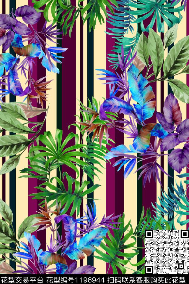 数码华亿平台女装绿植树叶数码印花华亿平台下载（图片编号: 1196944） - 瓦栏（Walan）