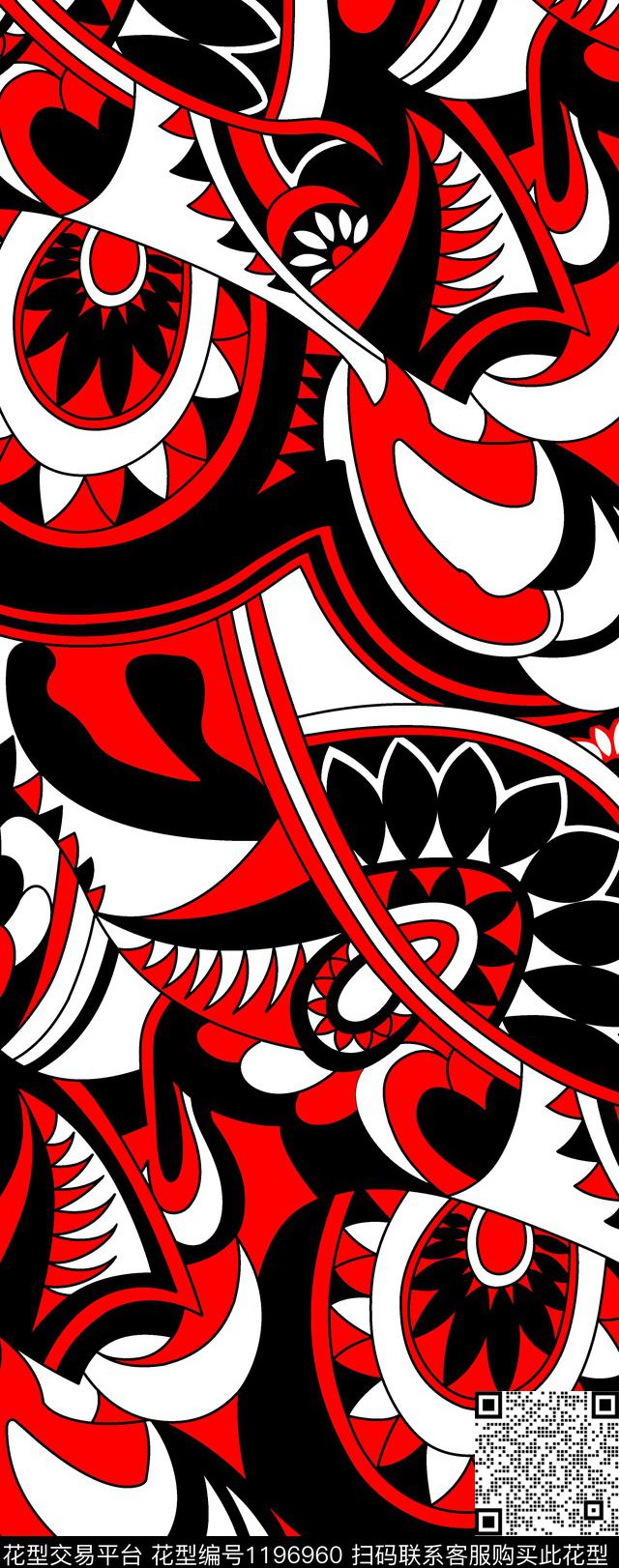 几何大牌风条纹传统印花华亿平台下载（图片编号: 1196960） - 瓦栏（Walan）