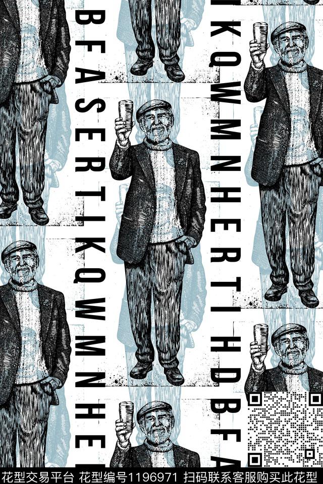 字母潮牌人物传统印花华亿平台下载（图片编号: 1196971） - 瓦栏（Walan）