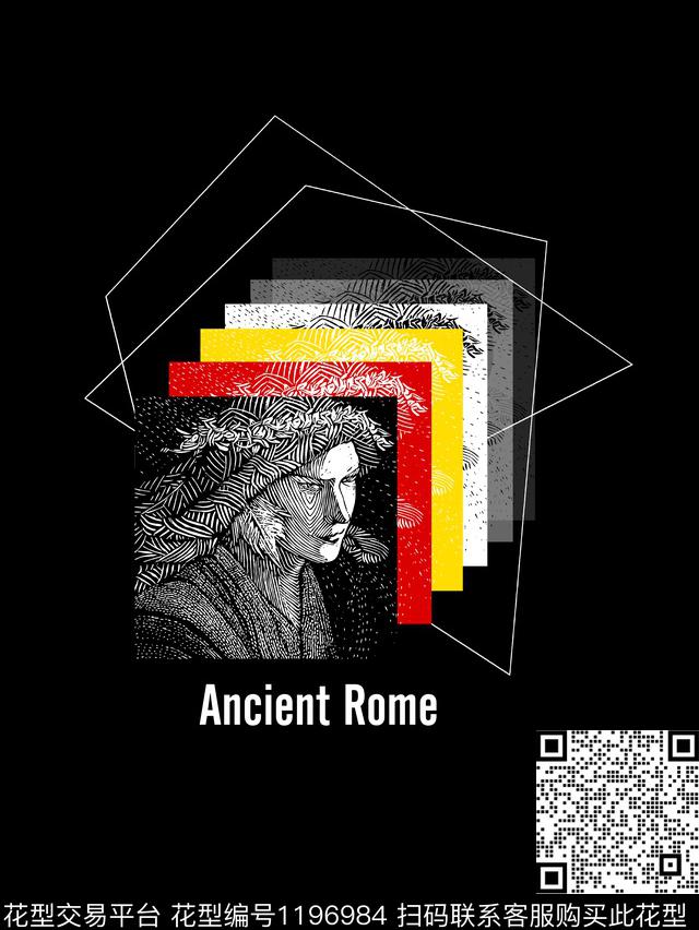 字母几何大牌风传统印花华亿平台下载（图片编号: 1196984） - 瓦栏（Walan）