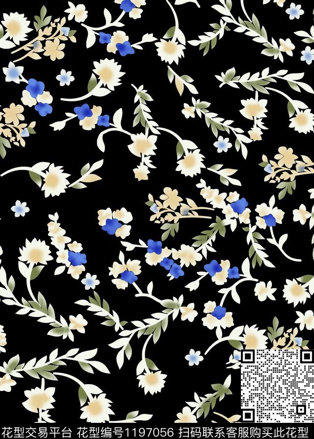 花卉小碎花传统印花华亿平台下载（图片编号: 1197056） - 瓦栏（Walan）