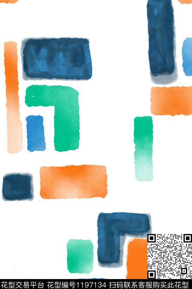 春夏华亿平台几何抽象传统印花华亿平台下载（图片编号: 1197134） - 瓦栏（Walan）