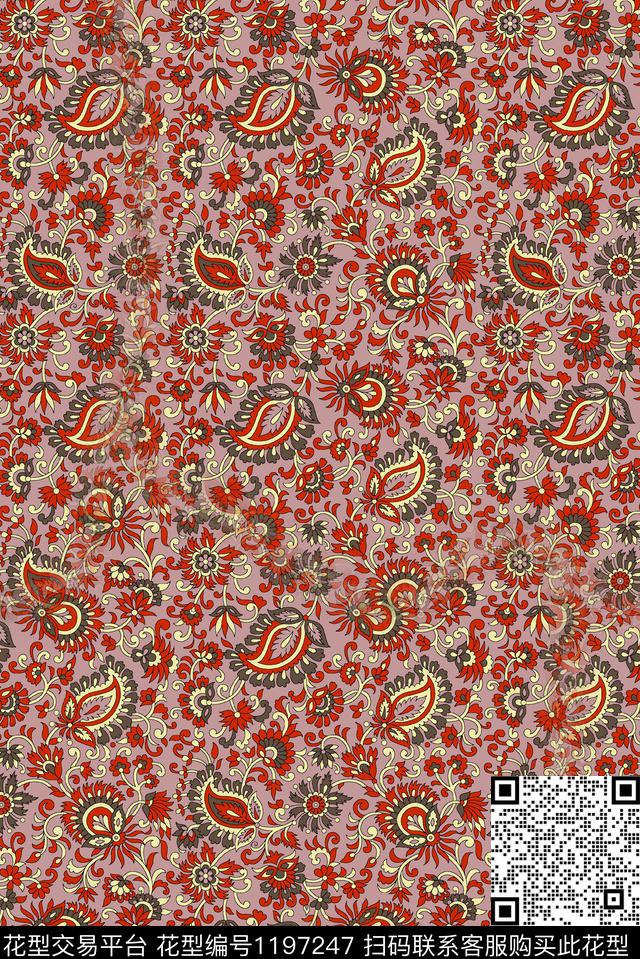 大牌风佩斯利肌理数码印花华亿平台下载（图片编号: 1197247） - 瓦栏（Walan）