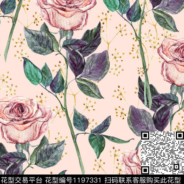 大牌风花卉数码华亿平台数码印花华亿平台下载（图片编号: 1197331） - 瓦栏（Walan）