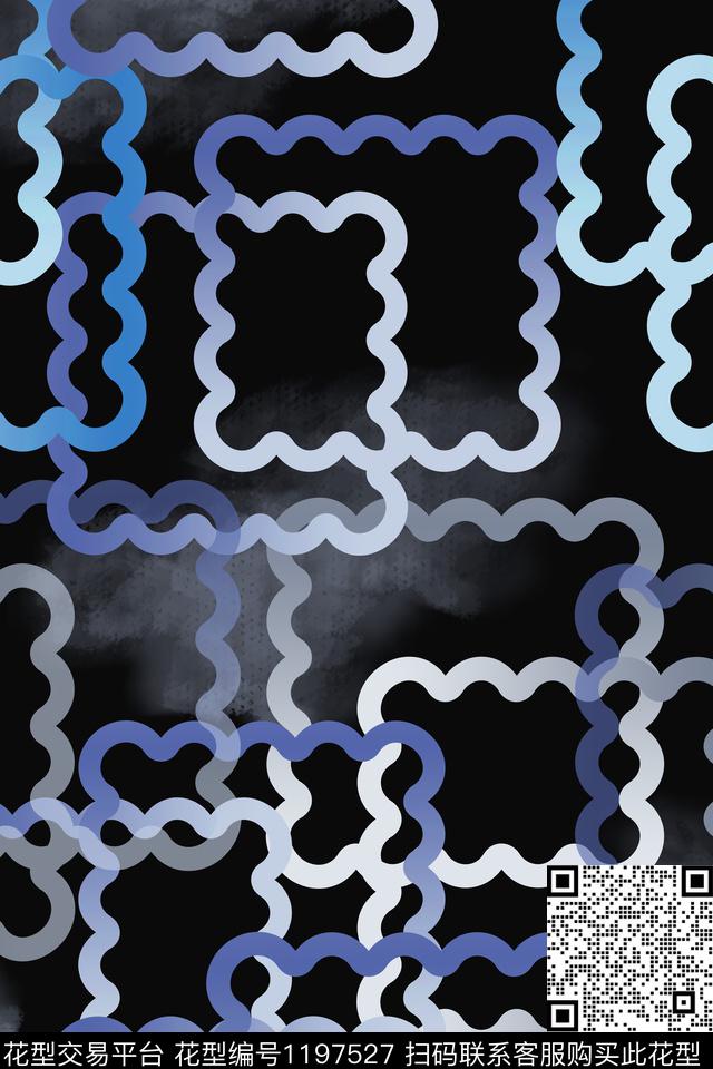 几何精致几何格子混搭数码印花华亿平台下载（图片编号: 1197527） - 瓦栏（Walan）