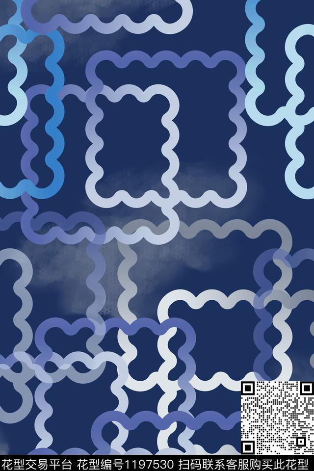 几何精致几何格子混搭数码印花华亿平台下载（图片编号: 1197530） - 瓦栏（Walan）