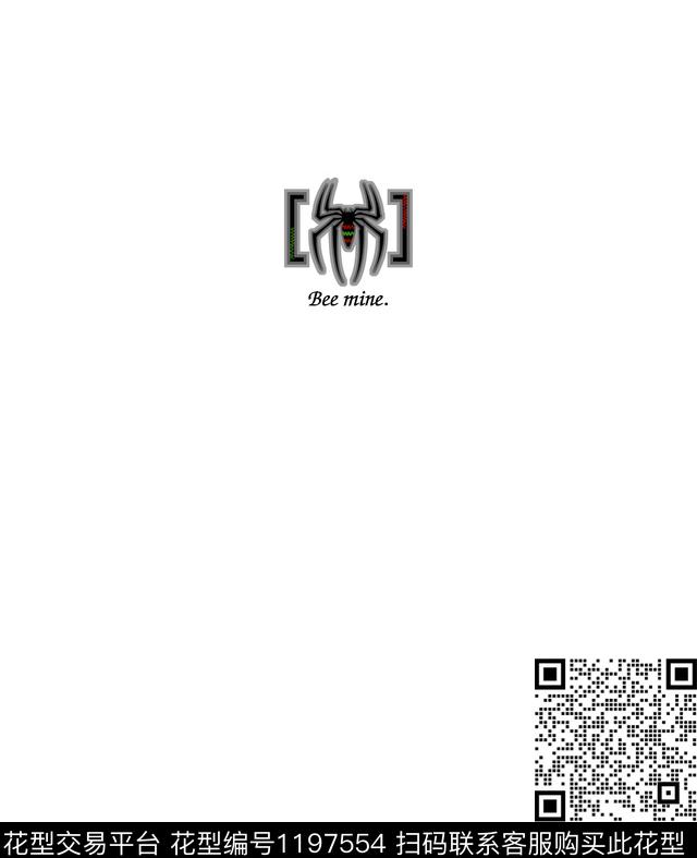 蜘蛛黑灰白矢量蜘蛛字母立体绣花传统印花华亿平台下载（图片编号: 1197554） - 瓦栏（Walan）