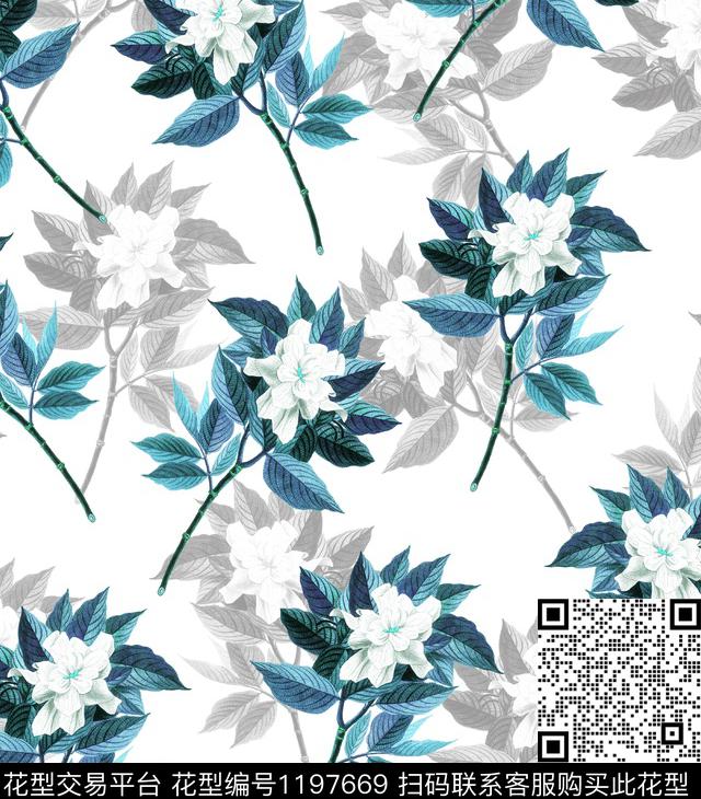数码华亿平台女装花卉数码印花华亿平台下载（图片编号: 1197669） - 瓦栏（Walan）
