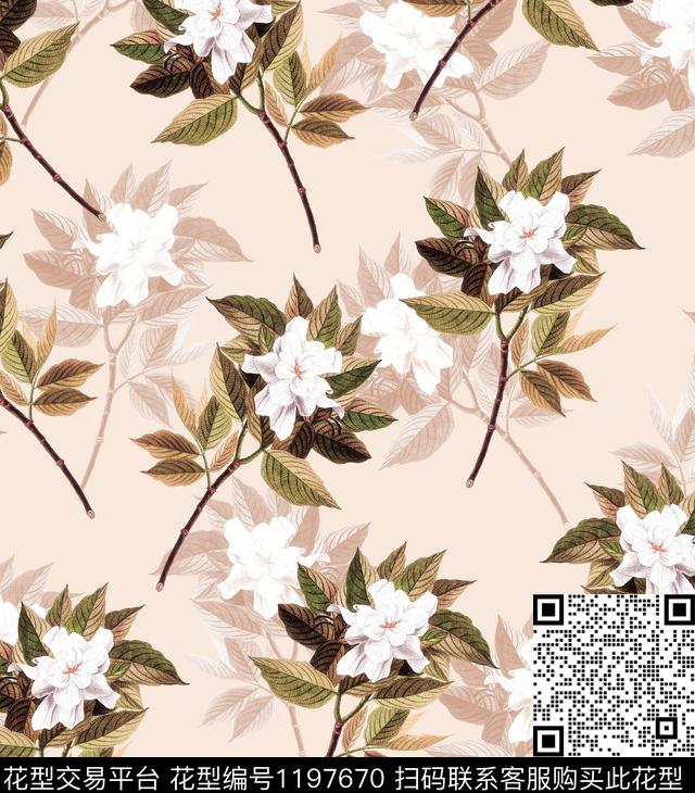 数码华亿平台女装花卉数码印花华亿平台下载（图片编号: 1197670） - 瓦栏（Walan）