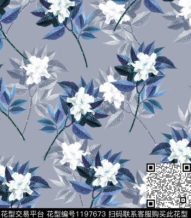 数码华亿平台女装花卉数码印花华亿平台下载（图片编号: 1197673） - 瓦栏（Walan）