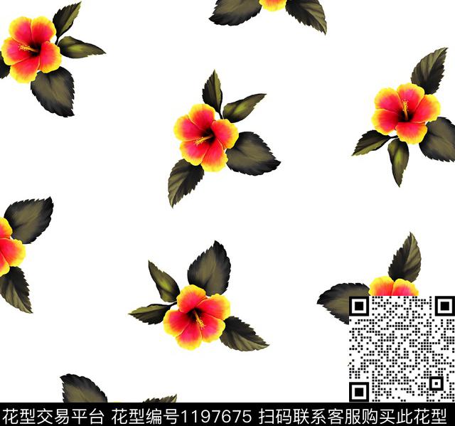 数码华亿平台女装花卉数码印花华亿平台下载（图片编号: 1197675） - 瓦栏（Walan）