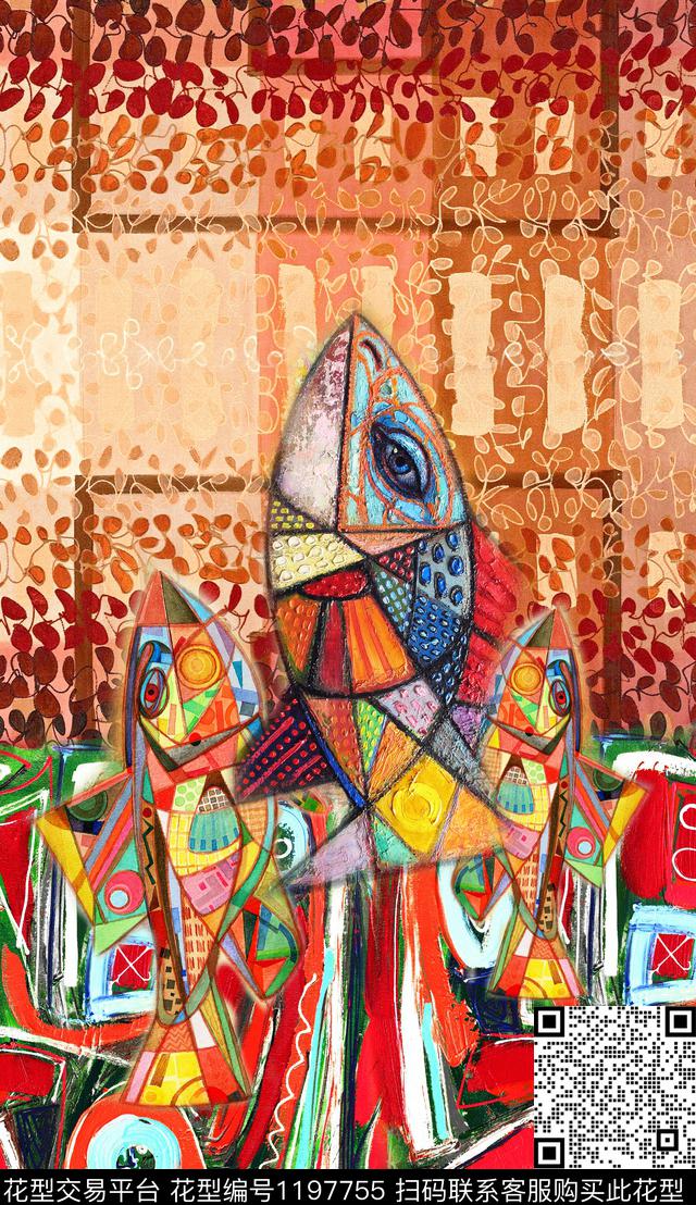 大花定位花中老年数码印花华亿平台下载（图片编号: 1197755） - 瓦栏（Walan）