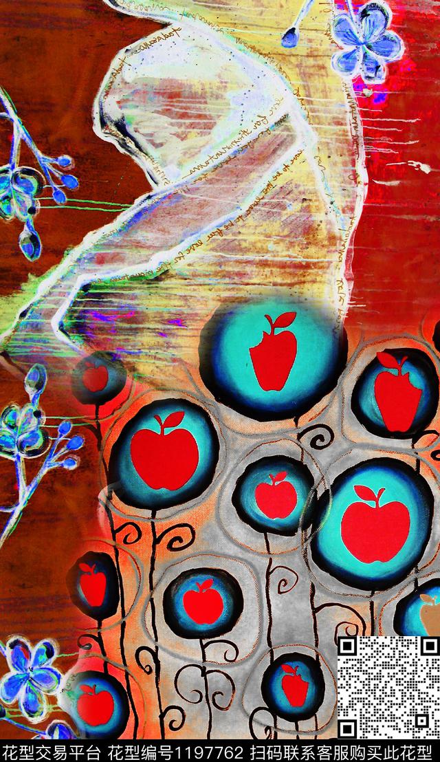 大花定位花中老年数码印花华亿平台下载（图片编号: 1197762） - 瓦栏（Walan）