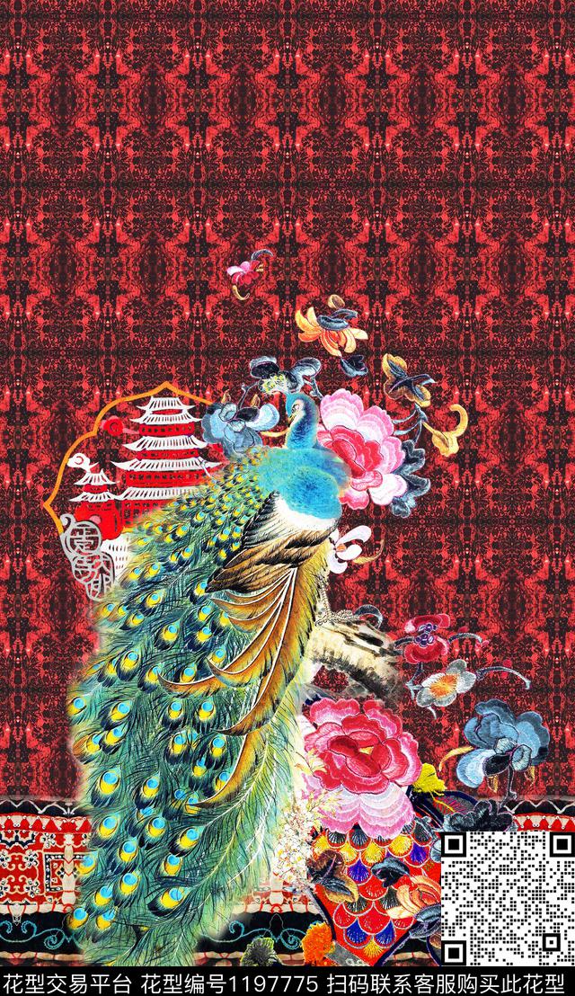 大花定位花中老年数码印花华亿平台下载（图片编号: 1197775） - 瓦栏（Walan）