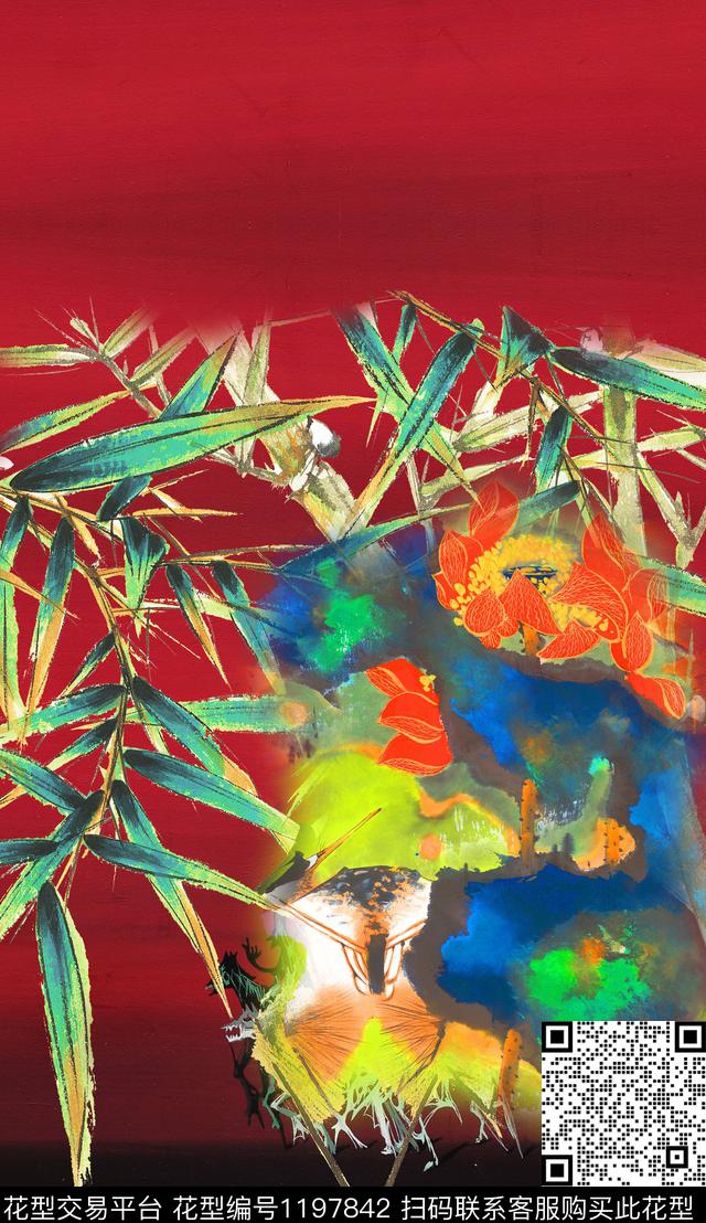 大花定位花中老年数码印花华亿平台下载（图片编号: 1197842） - 瓦栏（Walan）