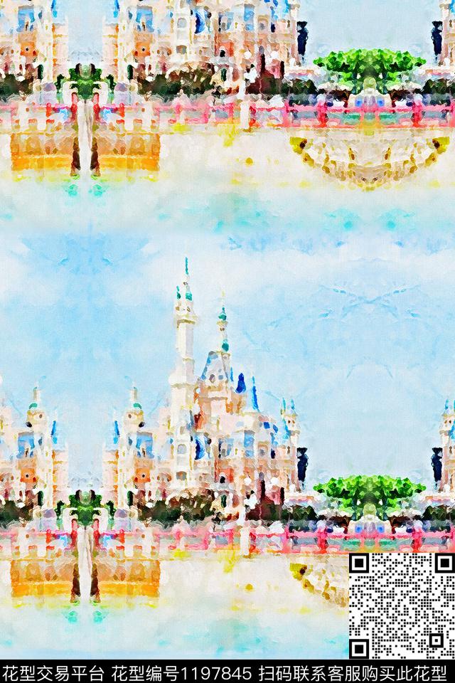手绘艺术油画华亿平台数码印花华亿平台下载（图片编号: 1197845） - 瓦栏（Walan）
